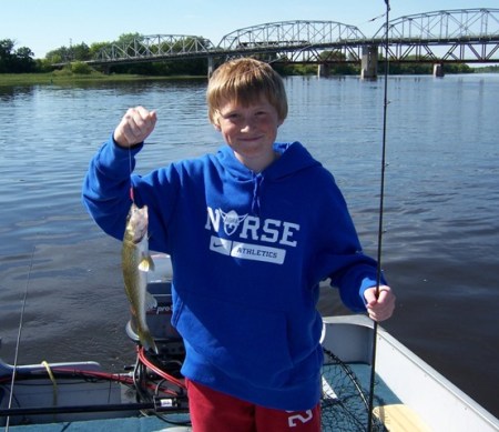 Cameron with walleye