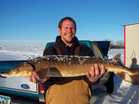 Jessie with sturgeon