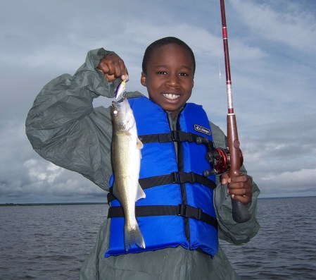 Jeremiah with his walleye