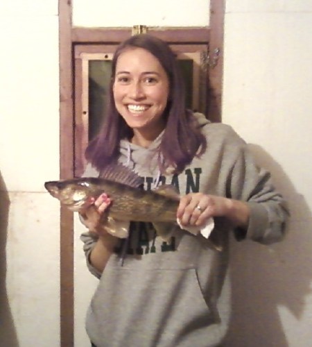 Sara with 18 inch walleye