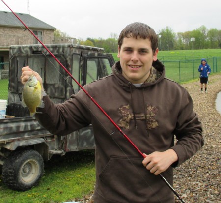 Connor with a Bluegill